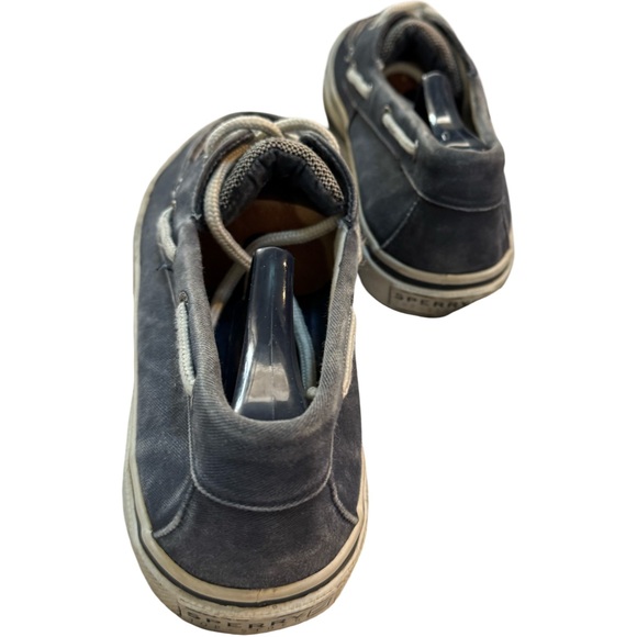 Sperry Blue Boat Shoes with Moccasin Stitching and Rubber Sole - Picture 7 of 10